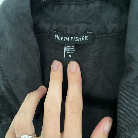 eileen Fisher Asymmetric Moto Button Linen Blend Jacket Small - Picture 4 of 8